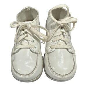 Stride Rite Flexible Moccasin Vintage Baby Shoes Size 5‎ White Leather